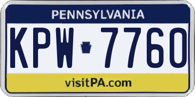 PA license plate KPW7760