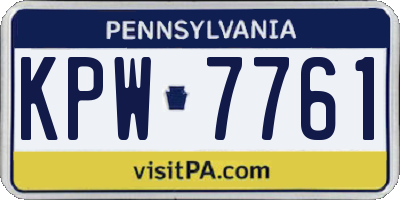 PA license plate KPW7761
