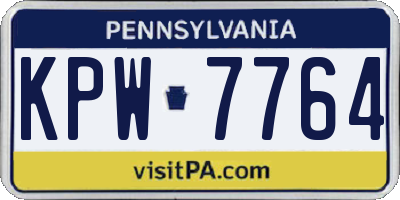 PA license plate KPW7764