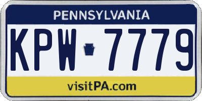 PA license plate KPW7779