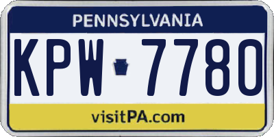 PA license plate KPW7780