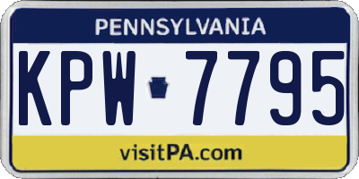 PA license plate KPW7795