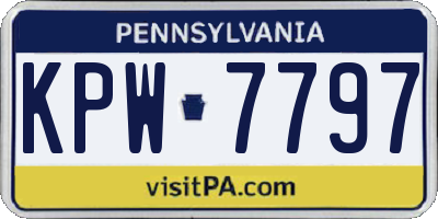 PA license plate KPW7797