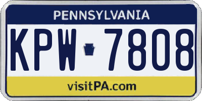 PA license plate KPW7808
