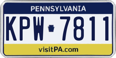 PA license plate KPW7811