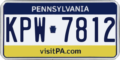 PA license plate KPW7812