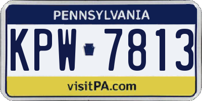 PA license plate KPW7813