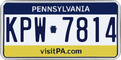PA license plate KPW7814