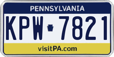 PA license plate KPW7821