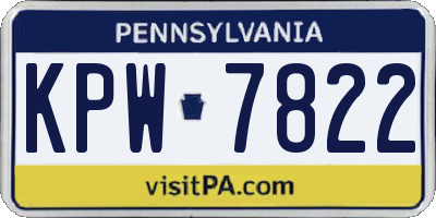 PA license plate KPW7822
