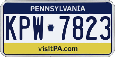 PA license plate KPW7823
