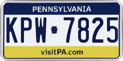 PA license plate KPW7825