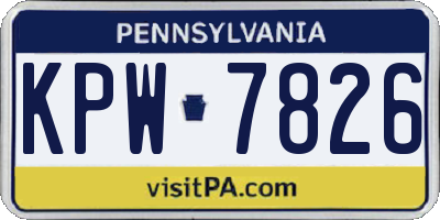 PA license plate KPW7826
