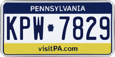 PA license plate KPW7829