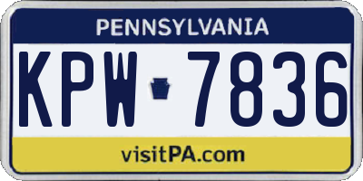 PA license plate KPW7836