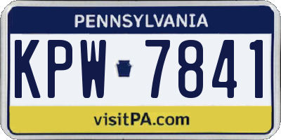 PA license plate KPW7841