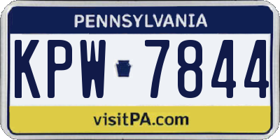 PA license plate KPW7844