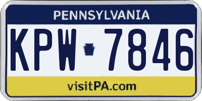 PA license plate KPW7846