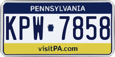 PA license plate KPW7858