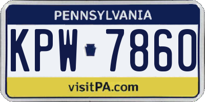 PA license plate KPW7860