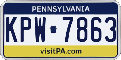 PA license plate KPW7863