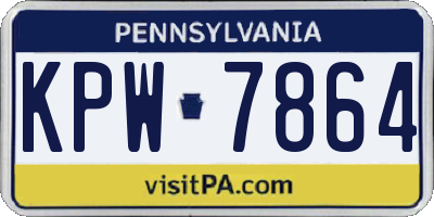 PA license plate KPW7864