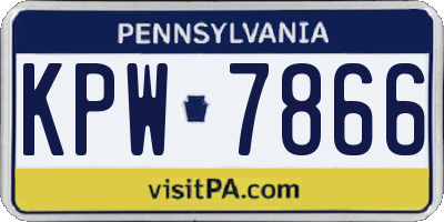 PA license plate KPW7866