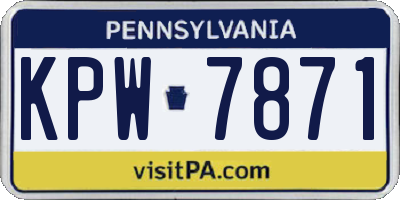 PA license plate KPW7871