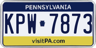 PA license plate KPW7873
