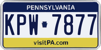 PA license plate KPW7877