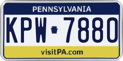 PA license plate KPW7880