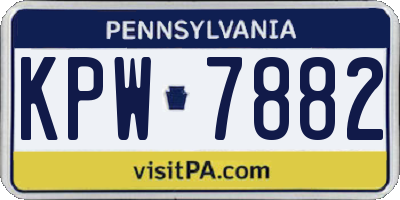 PA license plate KPW7882