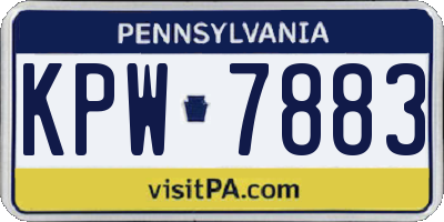 PA license plate KPW7883