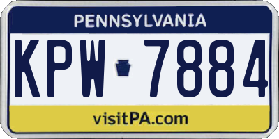 PA license plate KPW7884