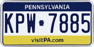 PA license plate KPW7885