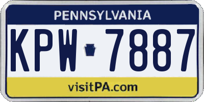 PA license plate KPW7887