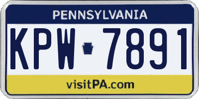 PA license plate KPW7891