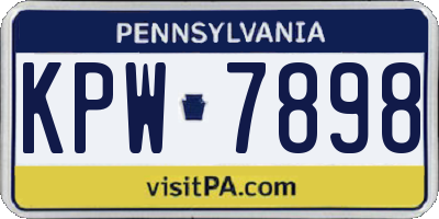 PA license plate KPW7898