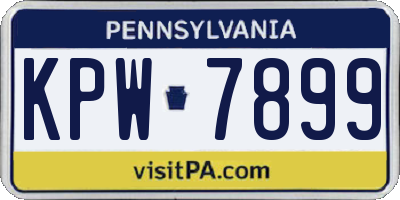 PA license plate KPW7899