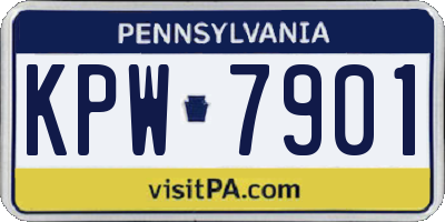PA license plate KPW7901