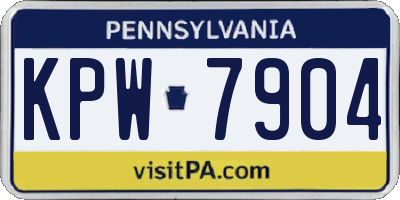 PA license plate KPW7904