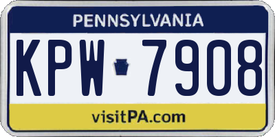 PA license plate KPW7908
