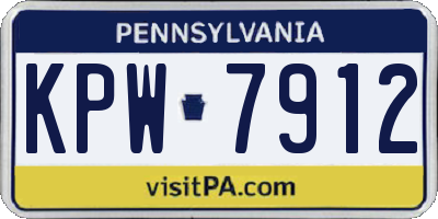 PA license plate KPW7912