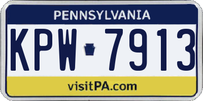 PA license plate KPW7913