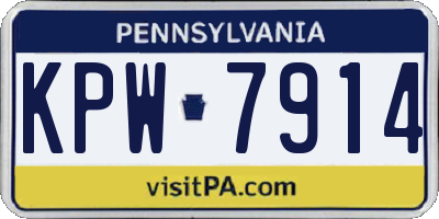 PA license plate KPW7914