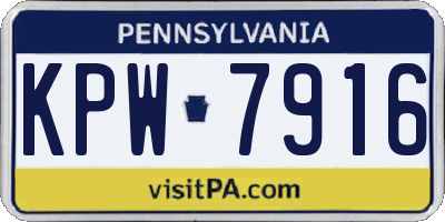 PA license plate KPW7916