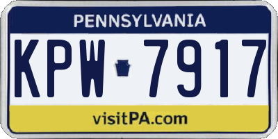 PA license plate KPW7917