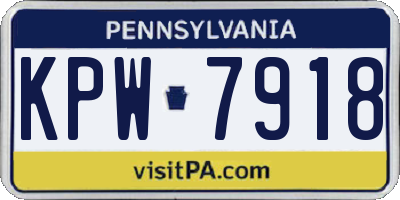 PA license plate KPW7918