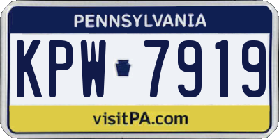 PA license plate KPW7919