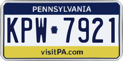 PA license plate KPW7921